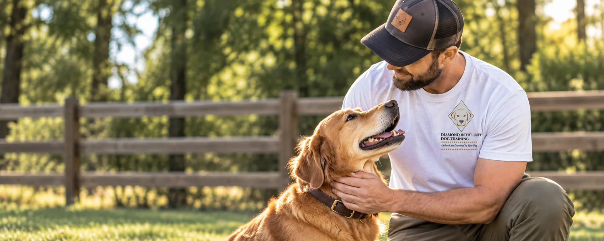 Dog and trainer during a professional dog training session